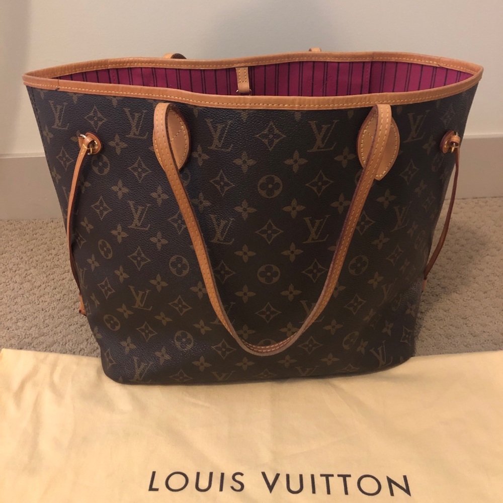 Louis Vuitton Neverfull MM Pivoine Monogram AUTH